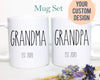 Grandpa and Grandma Rae Dunn Inspired Individual or Mug Set - White Ceramic Mug