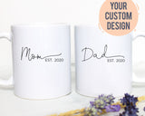 Mom and Dad Individual or Mug Set EST #5 - White Ceramic Mug - Inkpot