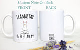 Social Distancing Mug, Llamastay, Funny Llama Mug, Gift for Llama Lovers, Personalized Gift,Meditation Yoga Gift, Yoga Instructor, Wellness