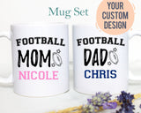 Football Mom Dad Individual OR Mug Set - White Ceramic Mug