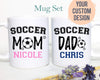 Soccer Mom Dad Individual OR Mug Set - White Ceramic Mug