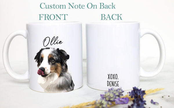 Custom Dog Pet Photo Portrait - White Ceramic Mug