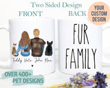 Custom Couple Pet Portrait Fur Family  - White Ceramic Mug