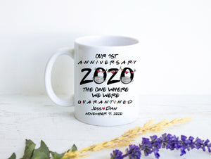 Quarantine Anniversary, Custom Funny Mug, Pandemic Lockdown, Funny 2020, Social Distance, Anniversary Gift, Couples Gift, Gift for Husband
