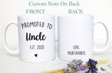 Promoted to Auntie and Uncle Individual OR Mug Set, New Aunt, New Uncle Gift, Aunt Uncle Mug, Baby Announcement, Pregnancy Reveal, New Baby