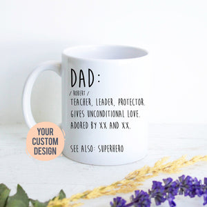 Father&#39;s Day Gift, Dad Definition, Custom Dad Name Gift, Best Dad, Custom Funny Gift for Dad, Christmas Gift, Thank You Dad, Funny Dad Gift