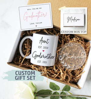 Personalized Godmother Gift Box | New Godmother Gift, Baptism Gift, Fairy Godmother, Godmother Proposal, Will You Be My Godmother, Godparent