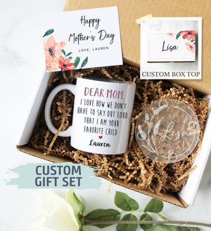 Personalized Mother&#39;s Day Gift Box | Funny Gift for Mom, Funny Mother&#39;s Day Gift Ideas, Favorite Child, Best Mom Gift, Funny Mom Mug