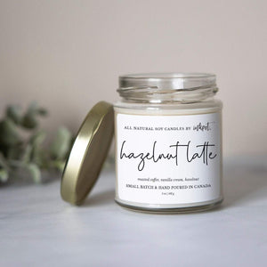 Hazelnut Latte Natural Soy Candle | 5oz. Handmade Soy Wax Candle, Hand Poured Candle, Birthday Gift, Housewarming Gift, Home Decor