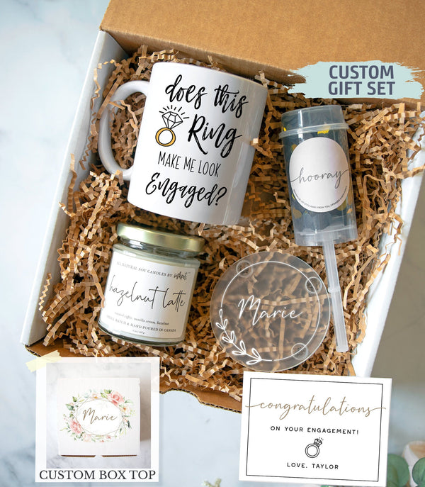 Personalized Engagement Gift Box | Congratulations on Engagement, Bridal Shower Gift Box, Bride to Be Gift Set, Future Mrs Gift, Bride Gift