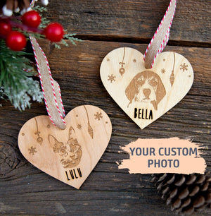 Custom Photo Pet Christmas Ornament | Pet Keepsake, Animal Ornament, Custom Cat Dog Christmas Ornament, Gift Pet Lover, Pet Photo Ornament