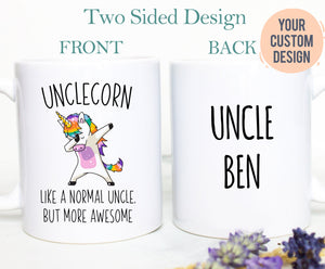 Unclecorn Mug, Uncle To Be, Gift for Him, New Uncle Gift, Baby Announcement, Best Uncle Gift, Custom Uncle Gift, Uncle Birthday, New Baby