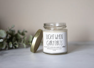 Light When Custom Name Farts Soy Candle 5oz. | Handmade Soy Wax Natural, Hand Poured Candle, Housewarming Gift, Home Decor, Funny Candle
