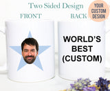 Custom Star Face Mug | Star Mug, World's Best Custom Mug, Funny Office Gift, Custom Office Mug, Star Face Custom Mug, Stocking Stuffer