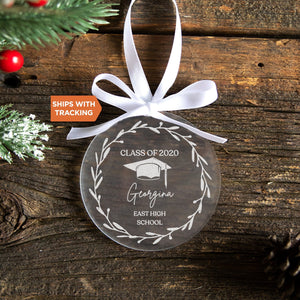 Personalized Graduation Ornament | Graduation Gift For Him or Her, Grad School Gift, Masters Degree, University, High School Grad Gift