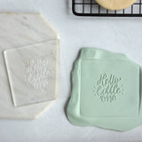 Hello Little One Acrylic Fondant Embosser With Cutter | Baby Shower Cookie Stamp, Baby Shower Fondant Embosser, Baby Shower Cookie Cutter