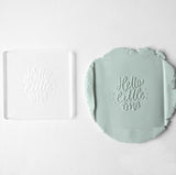 Hello Little One Acrylic Fondant Embosser With Cutter | Baby Shower Cookie Stamp, Baby Shower Fondant Embosser, Baby Shower Cookie Cutter